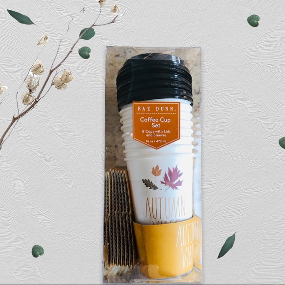 NEWโRAE DUNN Fall โPUMPKIN๐SPICEโ Coffee Cup w/ Lids & Sleeves โ๏ธ๐๐๐ฅฎ - Picture 4 of 13